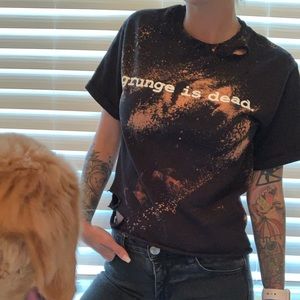 Grunge is Dead acid washed mid crop